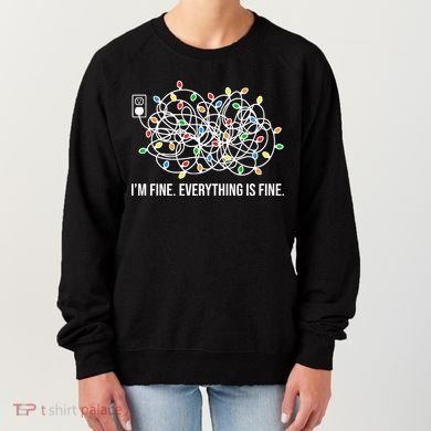 I'm Fine Everything Is Fine Funny Christmas Lights Women's Sweatshirt