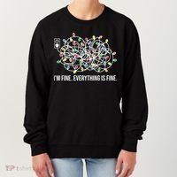 I'm Fine Everything Is Fine Funny Christmas Lights Women's Sweatshirt thumb 0