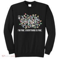 I'm Fine Everything Is Fine Funny Christmas Lights Sweatshirt thumb 0