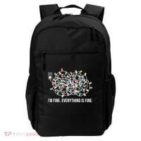 I'm Fine Everything Is Fine Funny Christmas Lights Backpack thumb 0