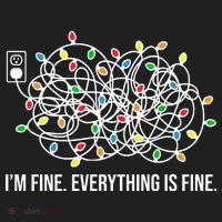 I'm Fine Everything Is Fine Funny Christmas Lights Beanie thumb 2