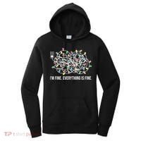 I'm Fine Everything Is Fine Funny Christmas Lights Women's Hoodie thumb 0