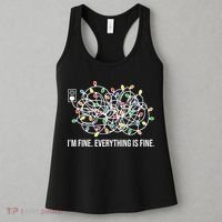 I'm Fine Everything Is Fine Funny Christmas Lights Women's Tank Top thumb 3