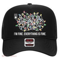 I'm Fine Everything Is Fine Funny Christmas Lights Hat thumb 0
