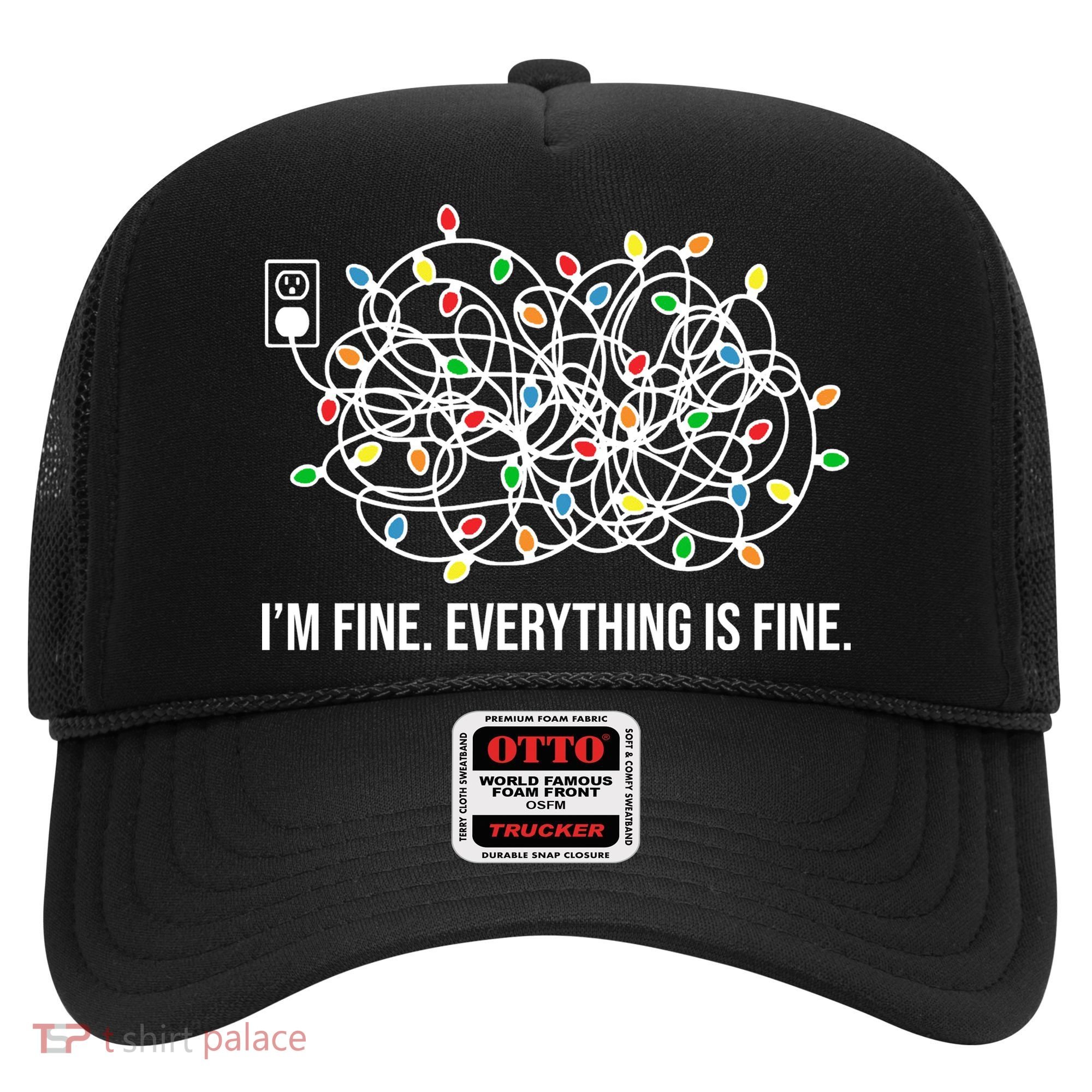 I'm Fine Everything Is Fine Funny Christmas Lights Hat