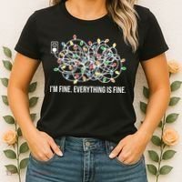 I'm Fine Everything Is Fine Funny Christmas Lights Women's T-Shirt thumb 2