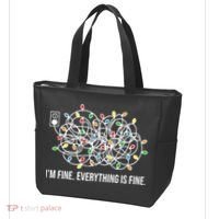 I'm Fine Everything Is Fine Funny Christmas Lights Tote Bag thumb 3