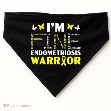 I'm Fine Endo Warrior Endometriosis Awareness Disease USA-Made Doggie Bandana
