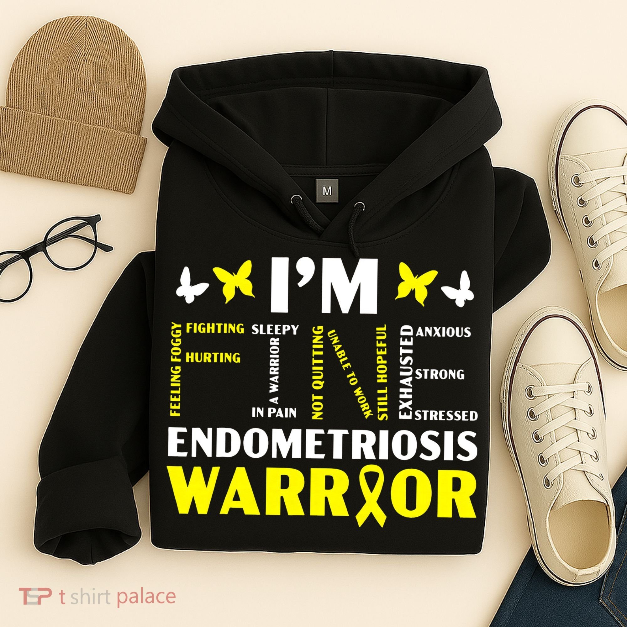 I'm Fine Endo Warrior Endometriosis Awareness Disease Hoodie