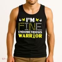 I'm Fine Endo Warrior Endometriosis Awareness Disease Tank Top thumb 3