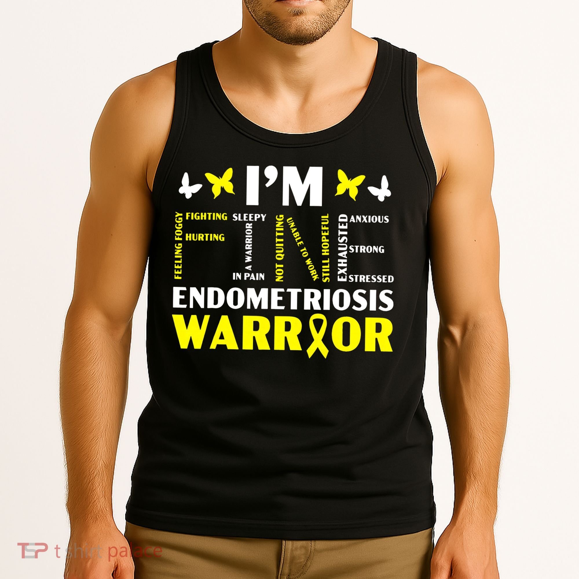 I'm Fine Endo Warrior Endometriosis Awareness Disease Tank Top