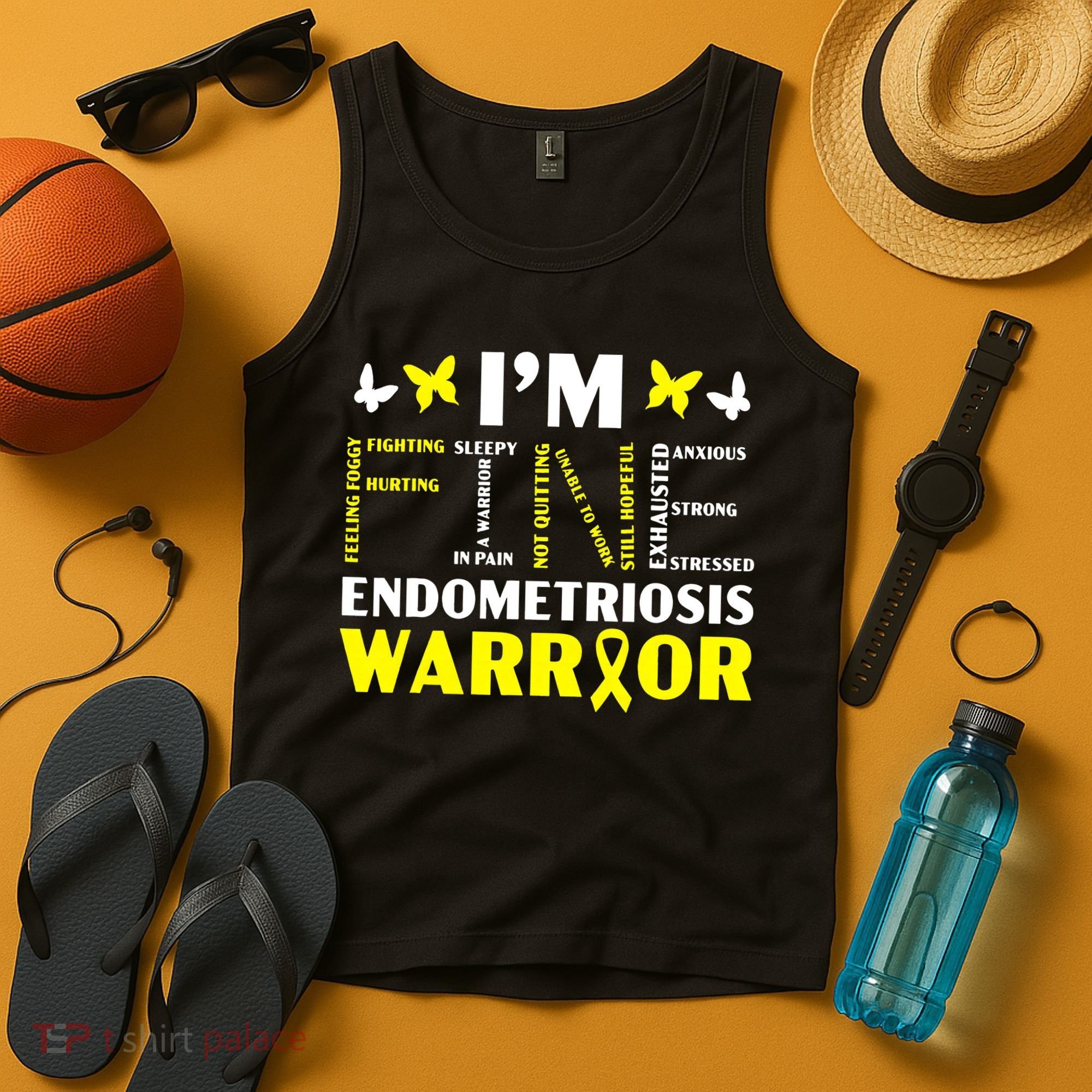 I'm Fine Endo Warrior Endometriosis Awareness Disease Tank Top