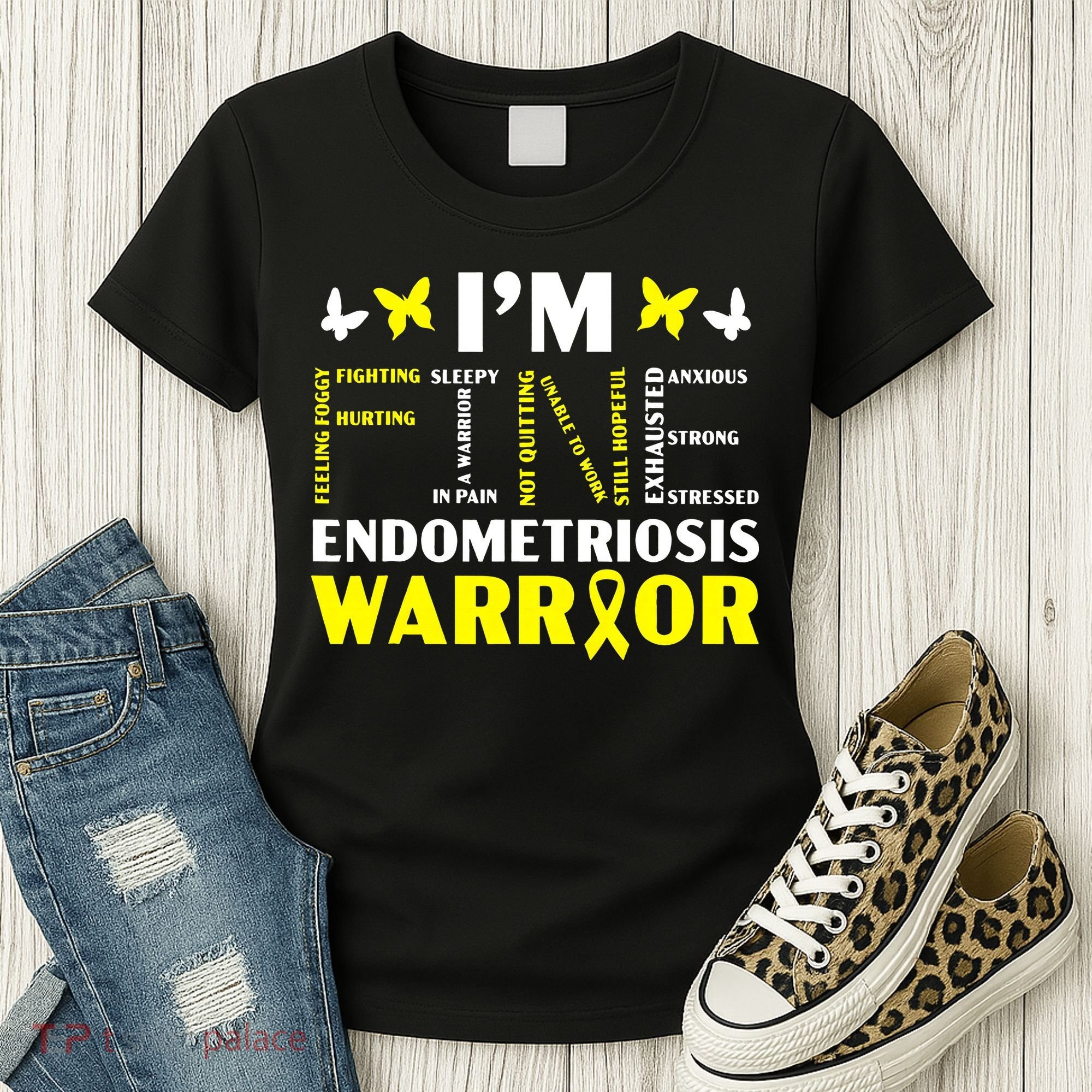 I'm Fine Endo Warrior Endometriosis Awareness Disease Women's T-Shirt