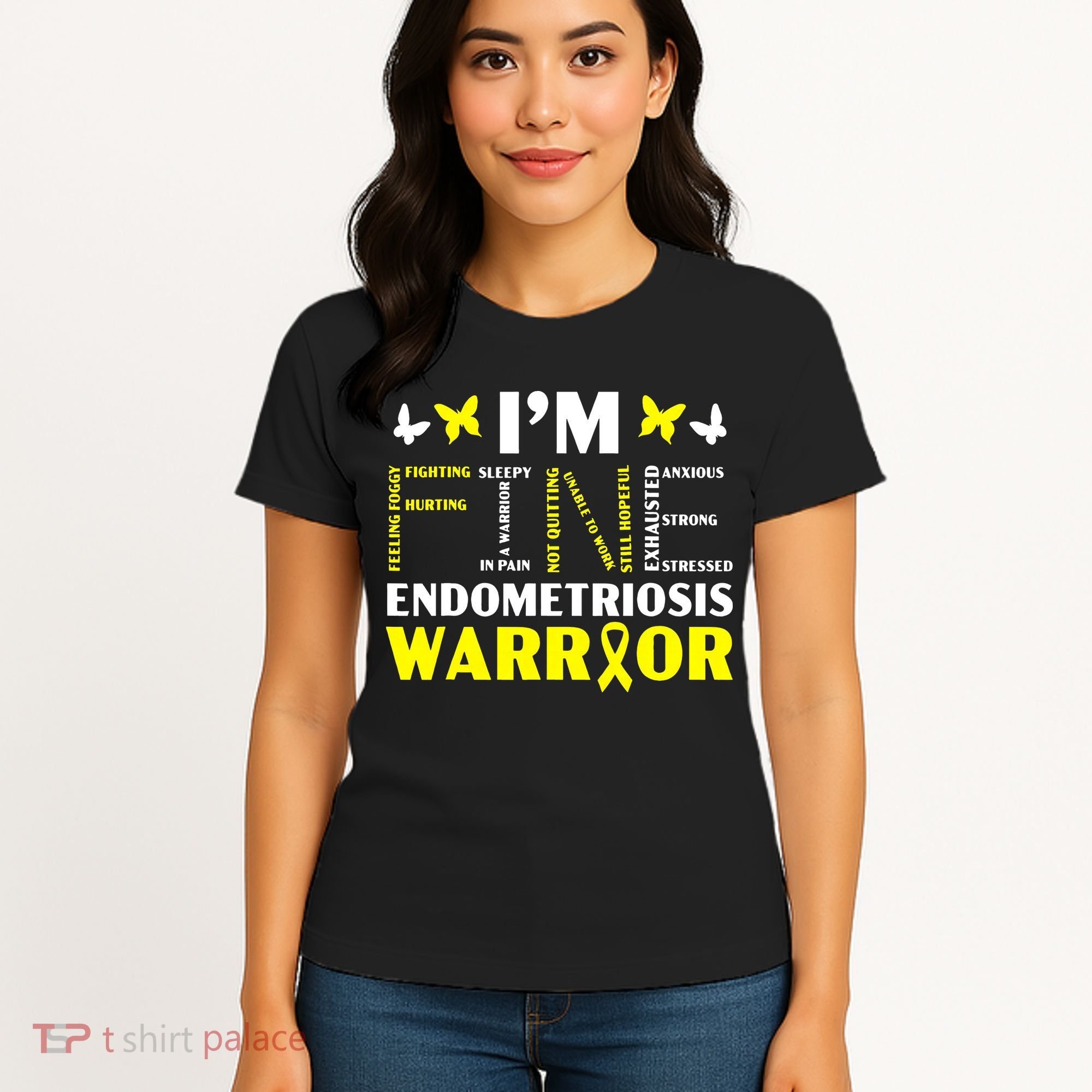 I'm Fine Endo Warrior Endometriosis Awareness Disease Women's T-Shirt
