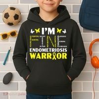 I'm Fine Endo Warrior Endometriosis Awareness Disease Kids Hoodie thumb 2
