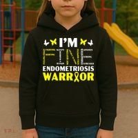 I'm Fine Endo Warrior Endometriosis Awareness Disease Kids Hoodie thumb 3