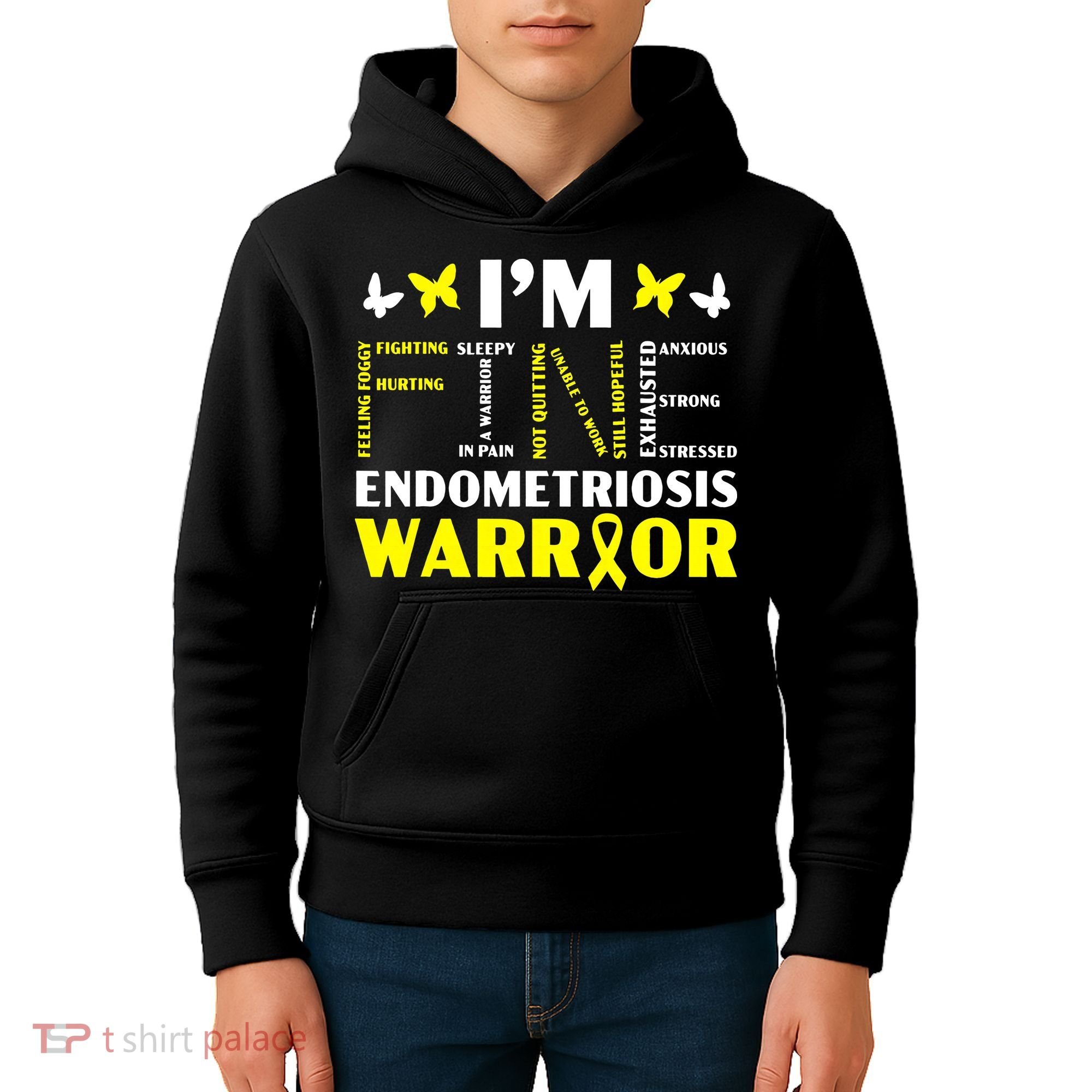 I'm Fine Endo Warrior Endometriosis Awareness Disease Kids Hoodie