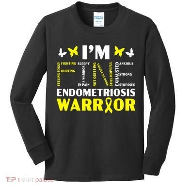 I'm Fine Endo Warrior Endometriosis Awareness Disease Kids Long Sleeve Shirt