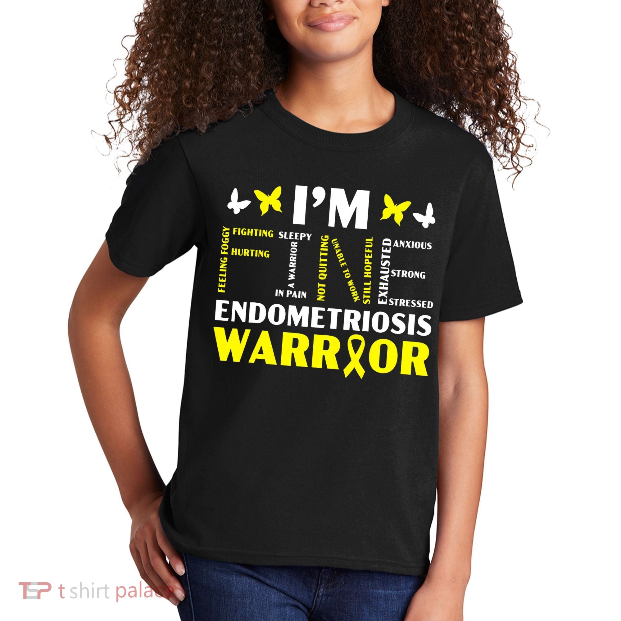 I'm Fine Endo Warrior Endometriosis Awareness Disease Kids T-Shirt