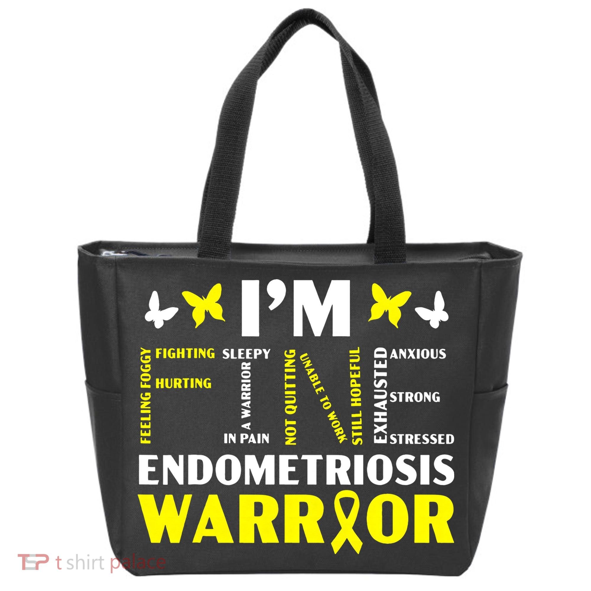 I'm Fine Endo Warrior Endometriosis Awareness Disease Tote Bag