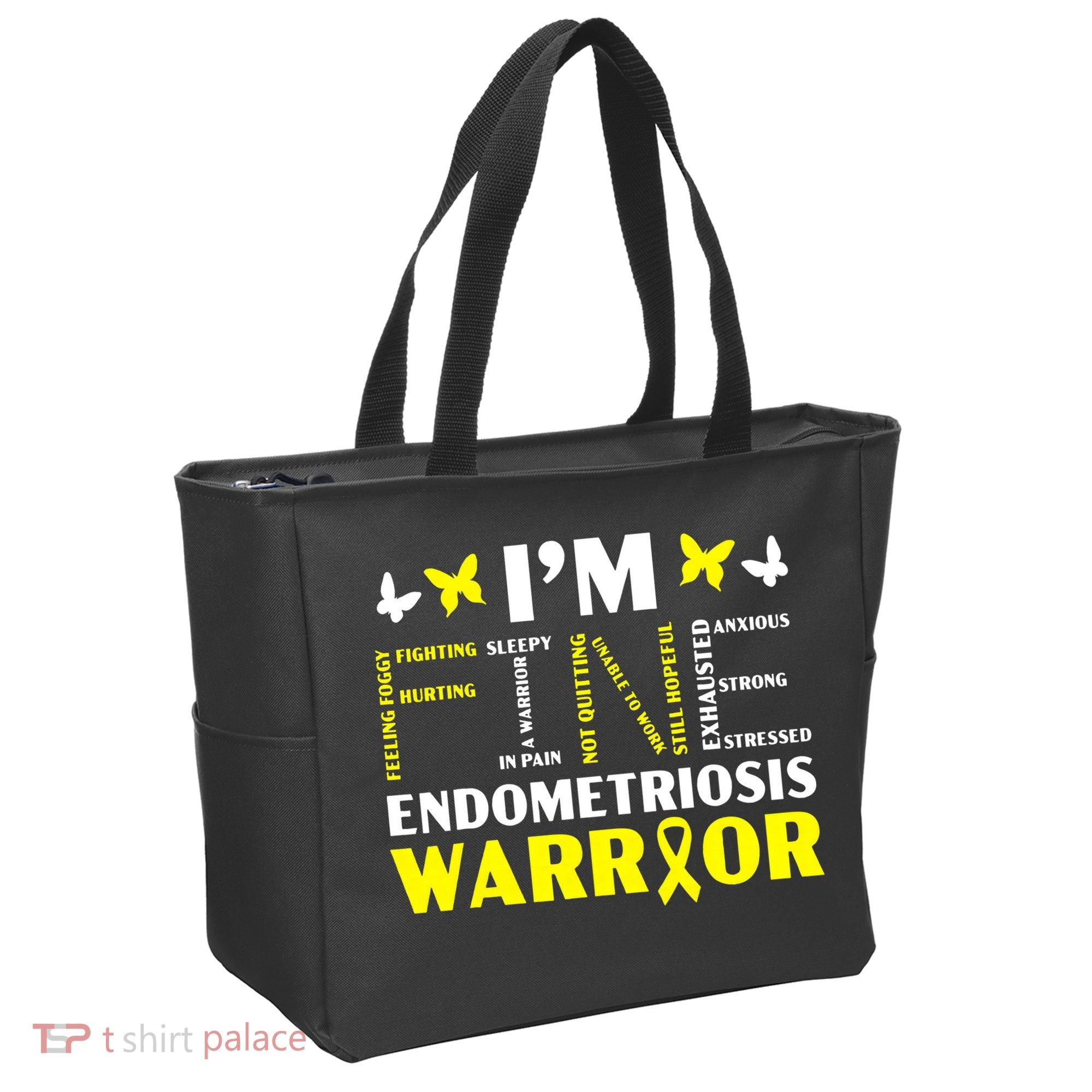I'm Fine Endo Warrior Endometriosis Awareness Disease Tote Bag