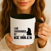 Ice Fishing Funny I Am Surrounded By Ice Holes Gift Great Gift Coffee Mug thumb 3