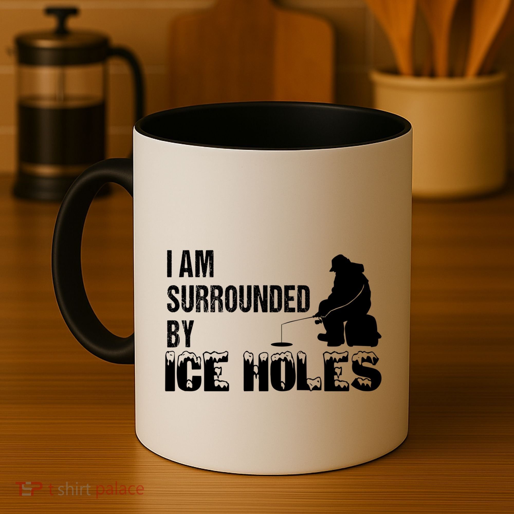 Ice Fishing Funny I Am Surrounded By Ice Holes Gift Great Gift Coffee Mug