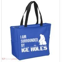 Ice Fishing Funny I Am Surrounded By Ice Holes Gift Great Gift Tote Bag thumb 2