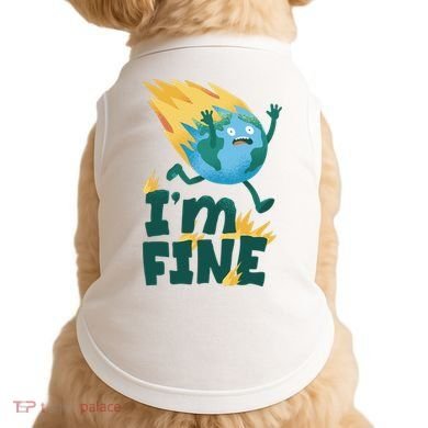 I'm Fine Funny Earth Day Climate Change Doggie Tank