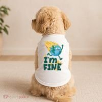 I'm Fine Funny Earth Day Climate Change Doggie Tank thumb 2