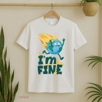 I'm Fine Funny Earth Day Climate Change T-Shirt thumb 2