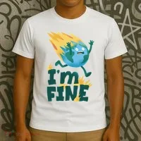 I'm Fine Funny Earth Day Climate Change T-Shirt thumb 3