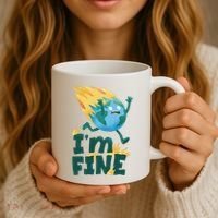 I'm Fine Funny Earth Day Climate Change Coffee Mug thumb 3