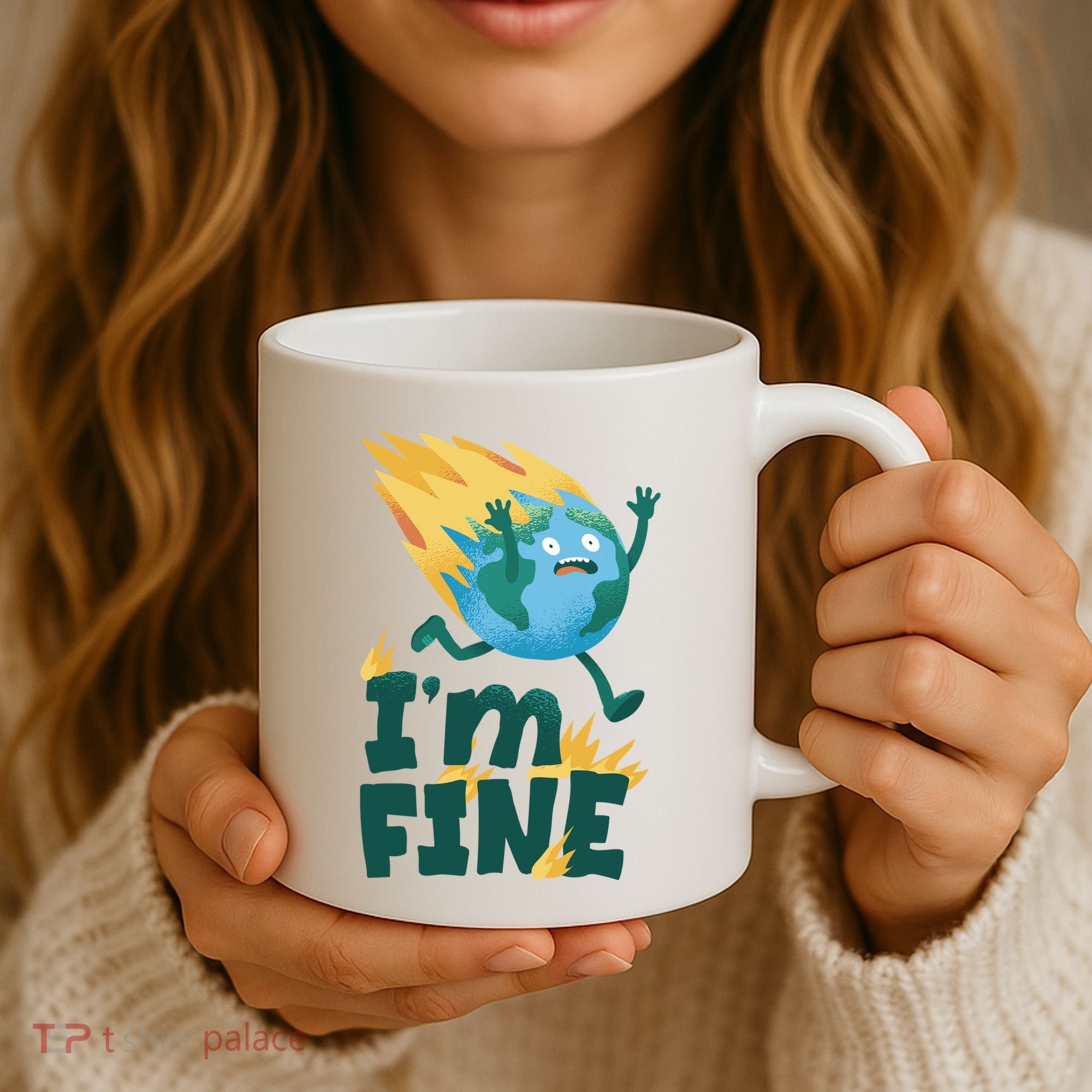 I'm Fine Funny Earth Day Climate Change Coffee Mug