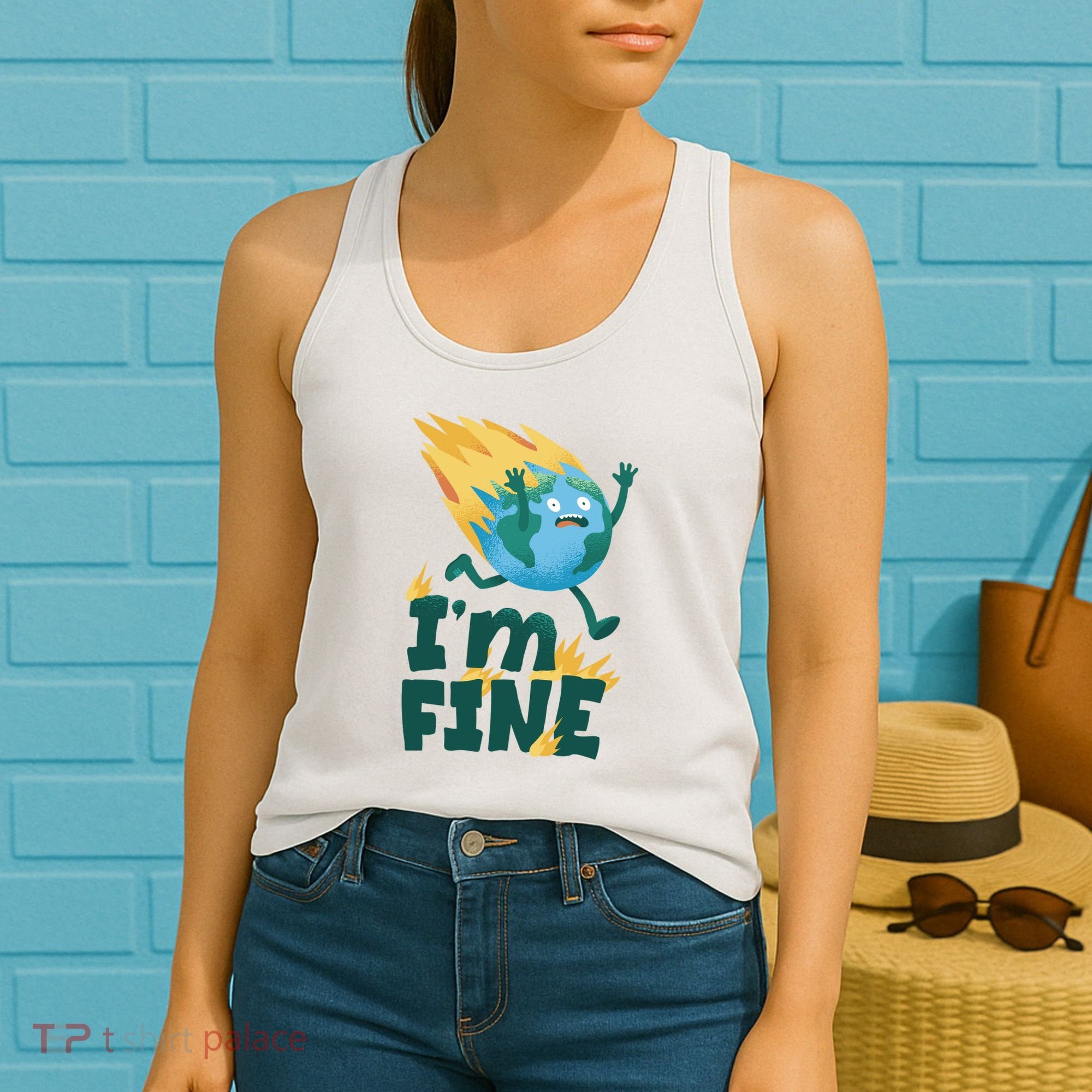 I'm Fine Funny Earth Day Climate Change Women's Tank Top