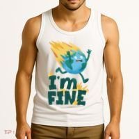 I'm Fine Funny Earth Day Climate Change Tank Top thumb 3