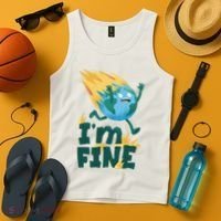 I'm Fine Funny Earth Day Climate Change Tank Top thumb 4