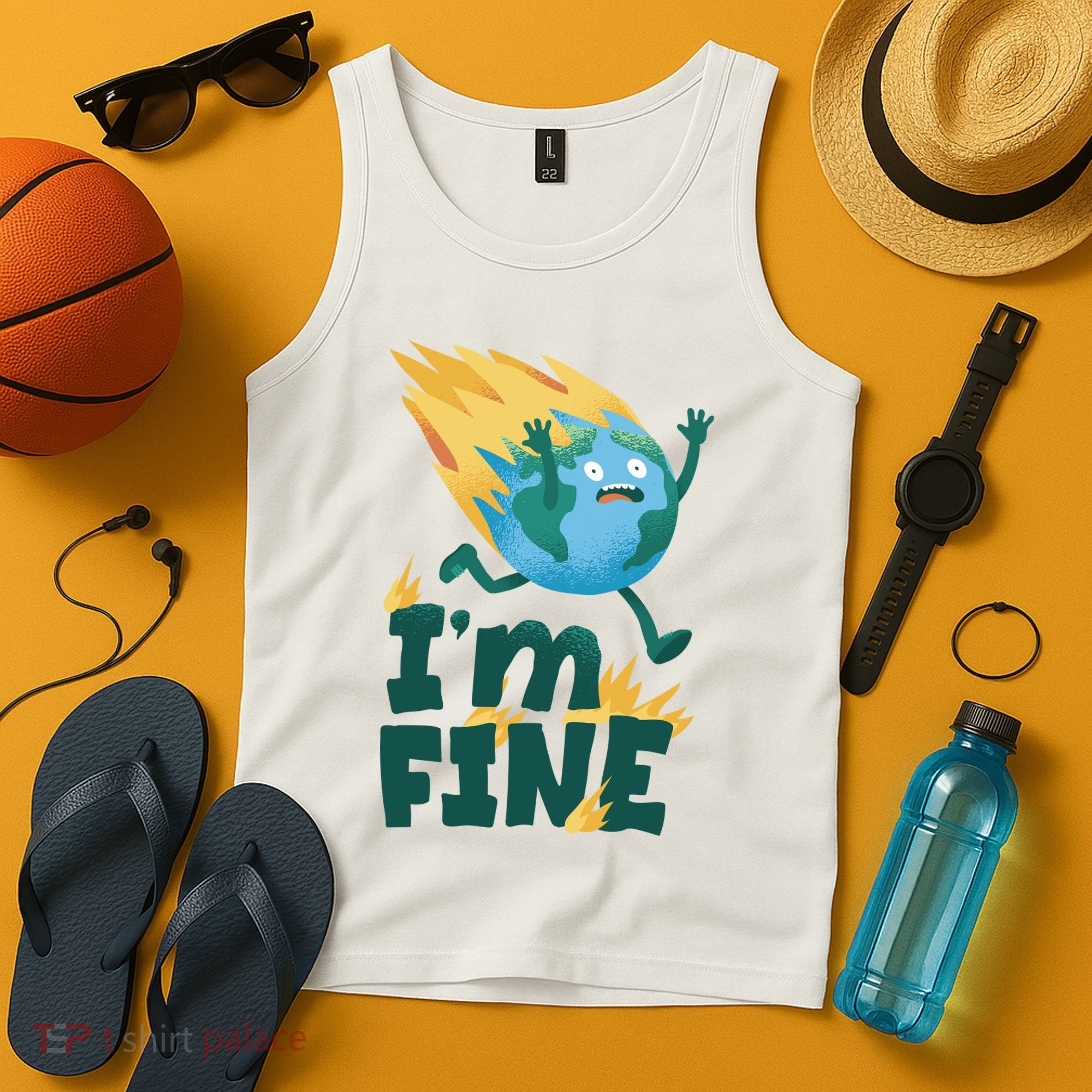 I'm Fine Funny Earth Day Climate Change Tank Top
