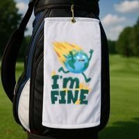 I'm Fine Funny Earth Day Climate Change Golf Towel thumb 2