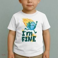 I'm Fine Funny Earth Day Climate Change Toddler T-Shirt thumb 2