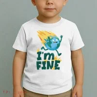 I'm Fine Funny Earth Day Climate Change Toddler T-Shirt thumb 2
