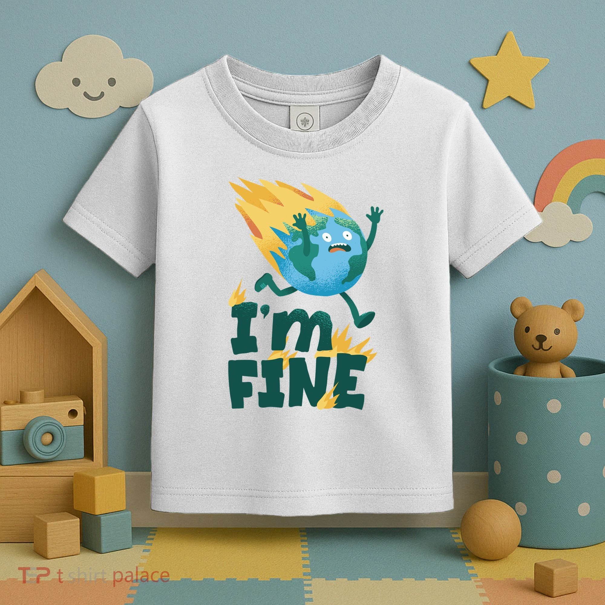 I'm Fine Funny Earth Day Climate Change Toddler T-Shirt