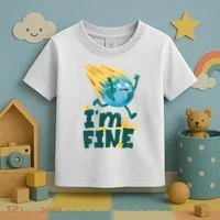 I'm Fine Funny Earth Day Climate Change Toddler T-Shirt thumb 3