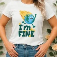 I'm Fine Funny Earth Day Climate Change Women's T-Shirt thumb 2