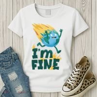 I'm Fine Funny Earth Day Climate Change Women's T-Shirt thumb 3