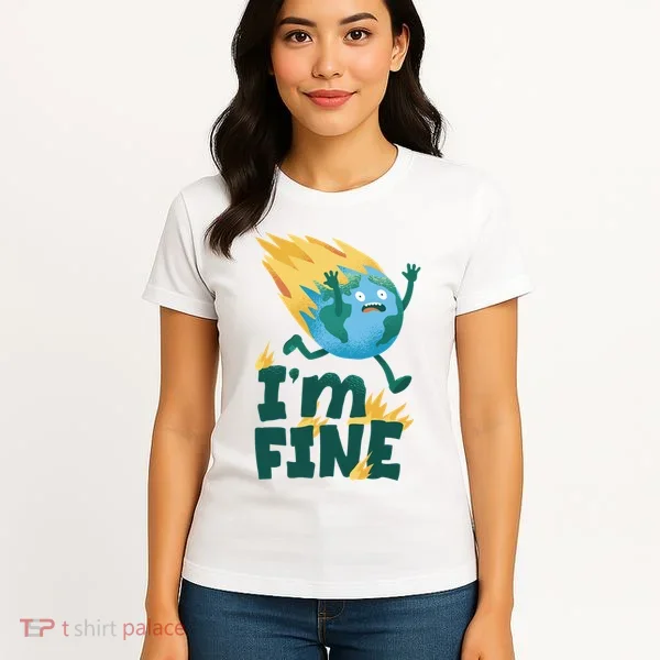 I'm Fine Funny Earth Day Climate Change Women's T-Shirt