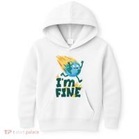 I'm Fine Funny Earth Day Climate Change Kids Hoodie thumb 0