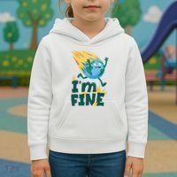 I'm Fine Funny Earth Day Climate Change Kids Hoodie thumb 3