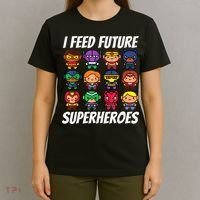 I Feed Future Superheroes School Lunch Lady Squad T-Shirt thumb 4
