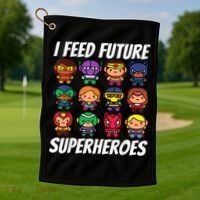 I Feed Future Superheroes School Lunch Lady Squad Golf Towel thumb 1